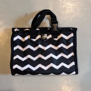 Thirty-One Chevron Black and White Make up Bag